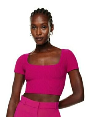 Aritzia Babaton Sculpt Knit Squareneck Top- XS